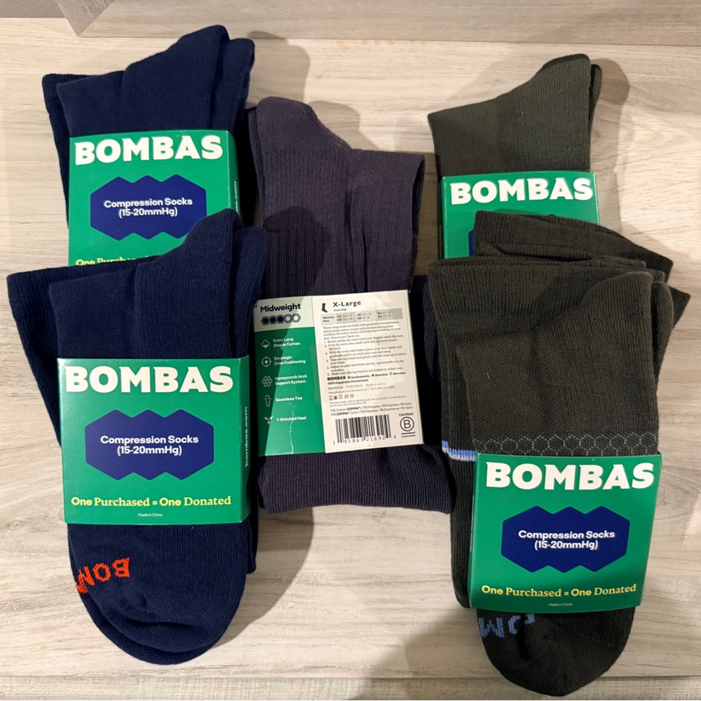 Bombas Men's Compression Socks - Navy, Olive, Charcoal